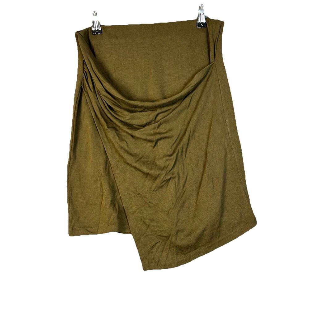 Vince Skirt Womens Size Small Green Layered Gathered Mini Stretch Pull On NWT